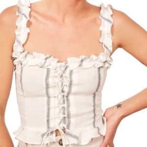 Reformation lace up summer crop trip